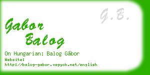 gabor balog business card