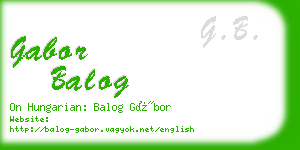 gabor balog business card